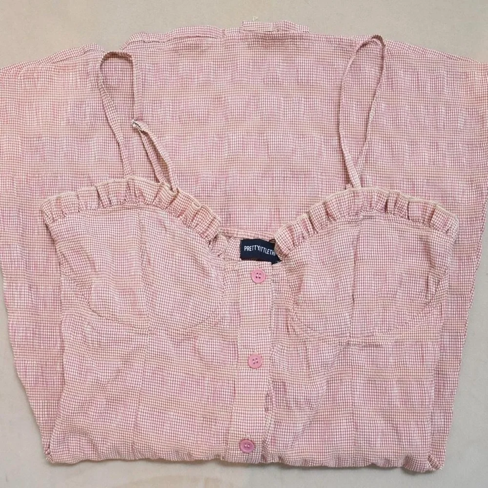 Chic Pink PrettyLittleThing Gingham Body Con Dress with Ruffle Detail - Picture 7 of 8